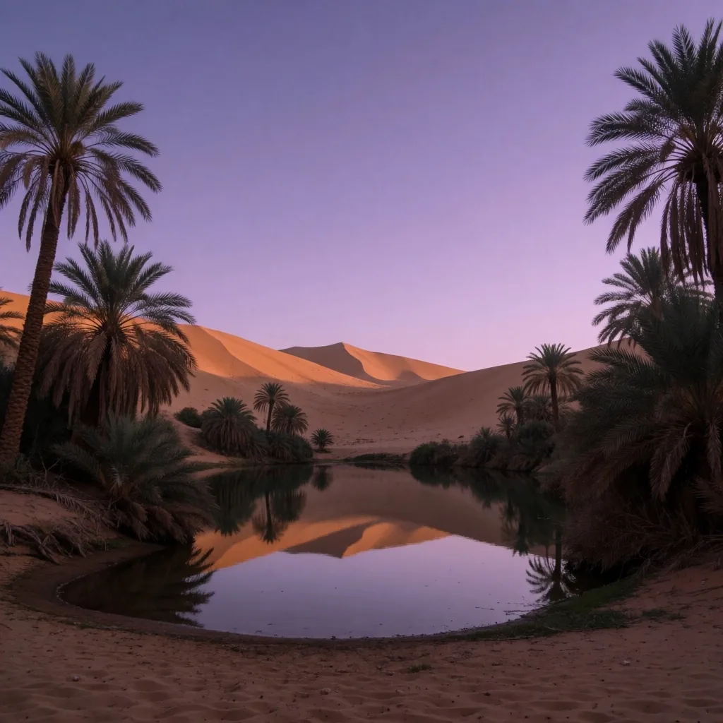 Sand dunes of the Western Desert at sunset
