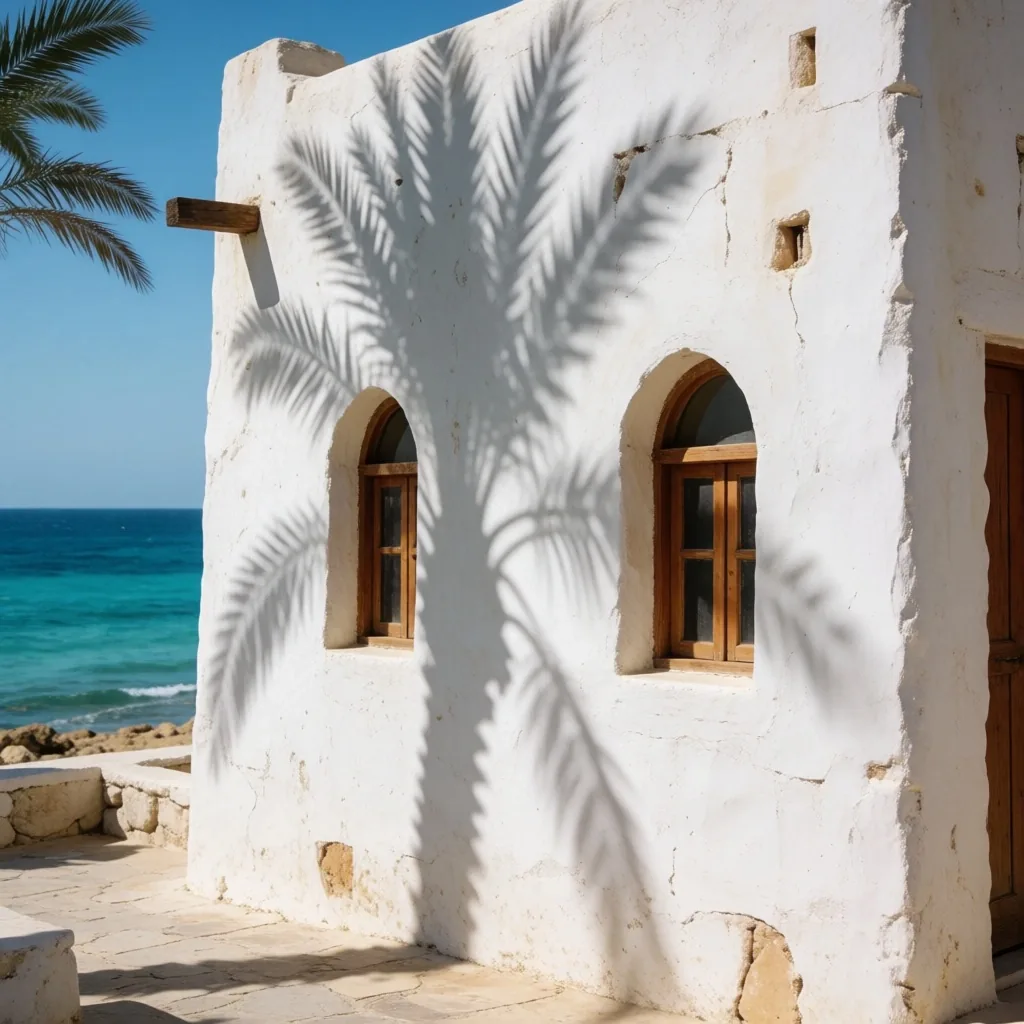 Traditional white-washed coastal architecture