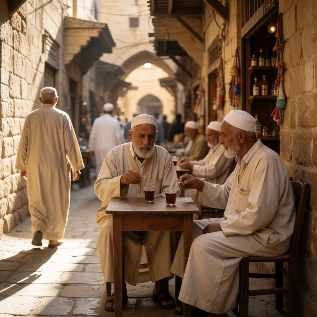 Traditional Egyptian town street scene