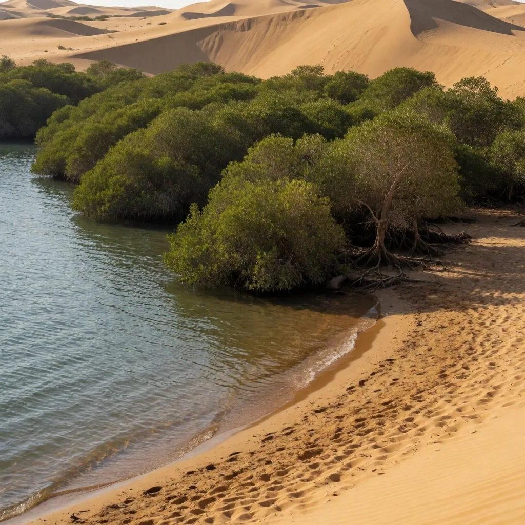 Mangrove stand in a protected Red Sea bay