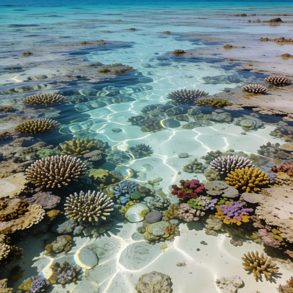 Pristine protected coral reef in clear Red Sea water