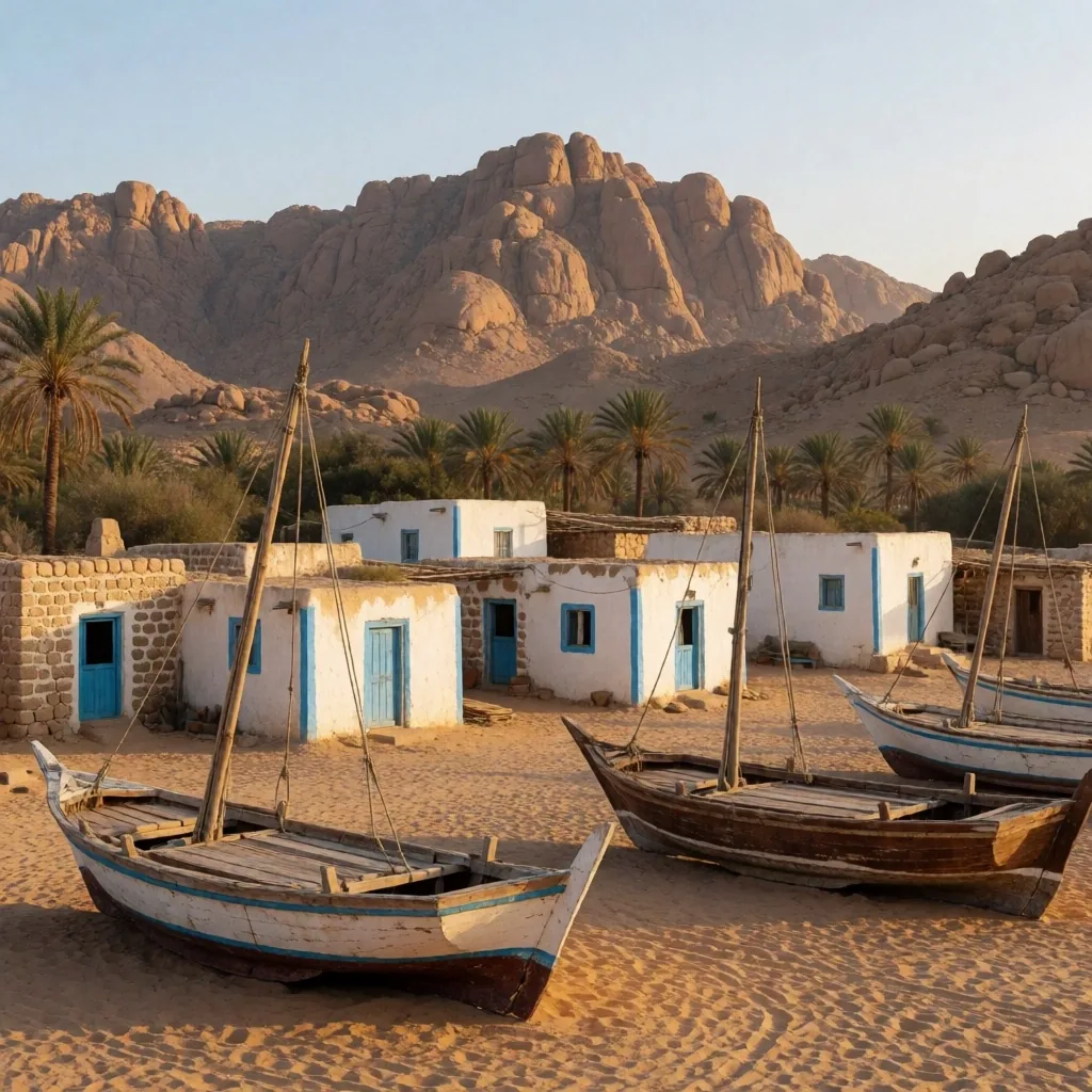Small coastal fishing village by the Red Sea
