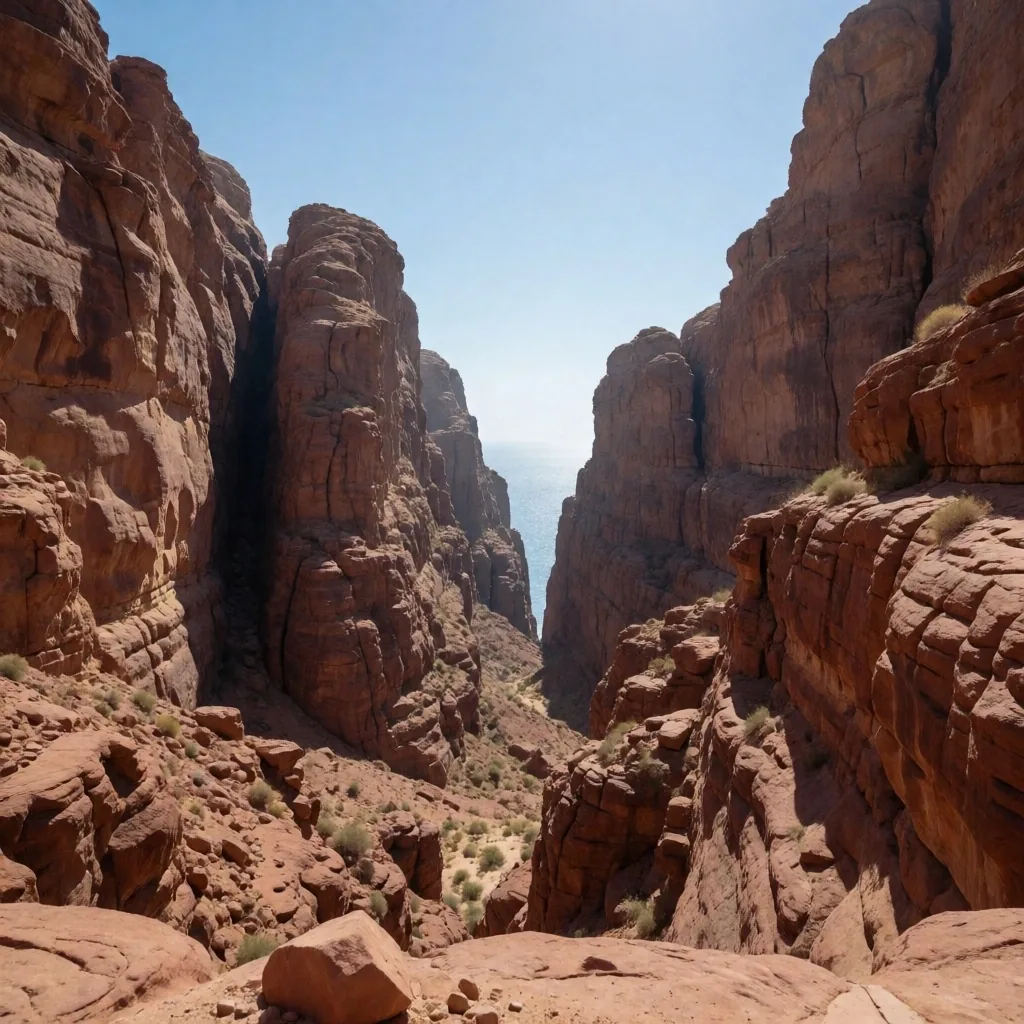 Sinai mountains meeting the Red Sea coast