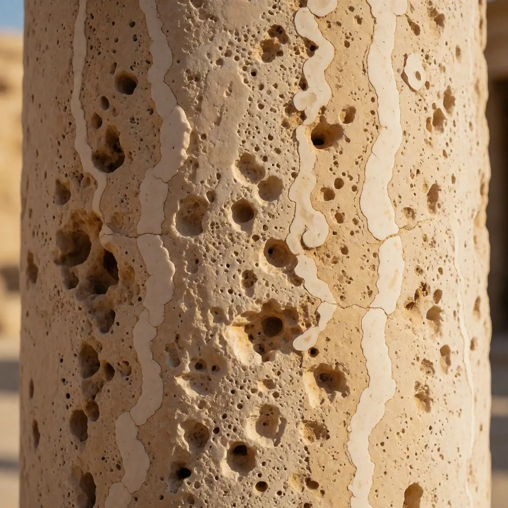 Travertine stone texture macro