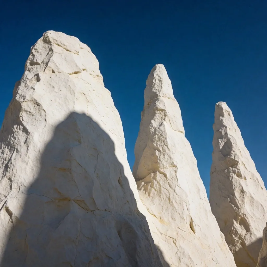 Chalk-white rock formations in the Western Desert