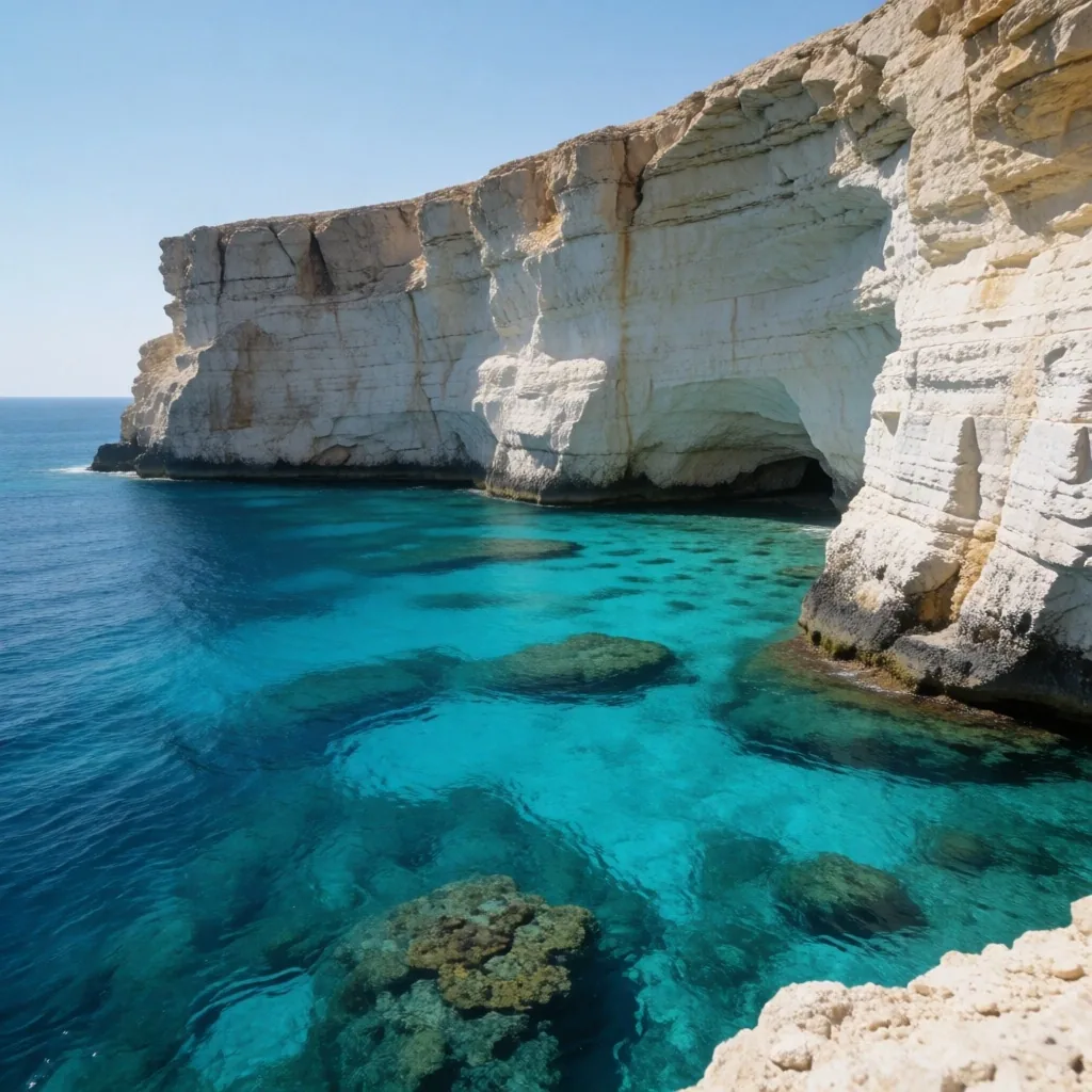 Limestone cliffs and coral bays at Ras Mohammed