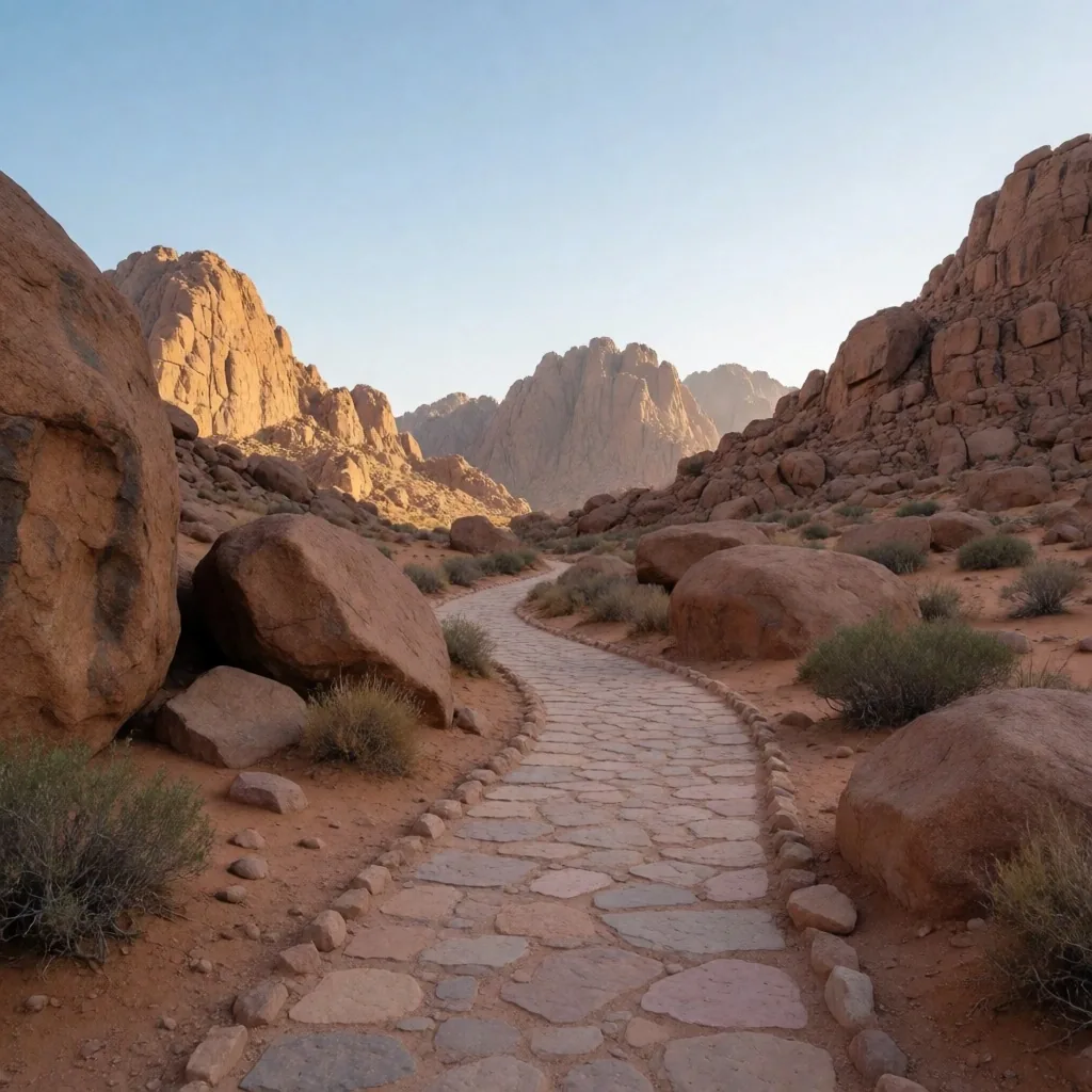 Red granite peaks of St. Catherine mountains
