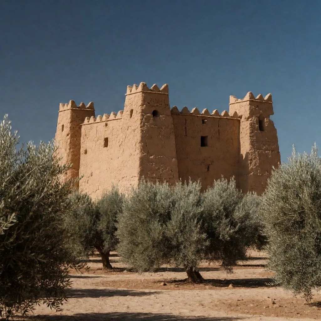 Salt lakes and mud-brick fortress at Siwa Oasis