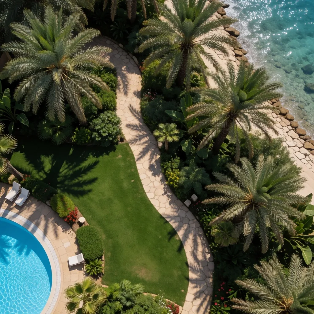 Aerial view of Red Sea resort shoreline